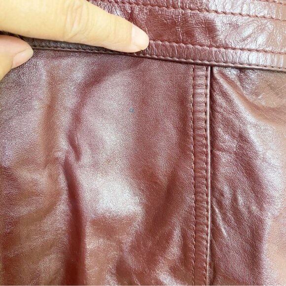 Classic Directions Leather Chestnut Button Front Fully Lined Leather Jacket Sz12 - Picture 11 of 12